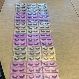 54pk Lashes Eyelash Set in Pink and Yellow Packaging